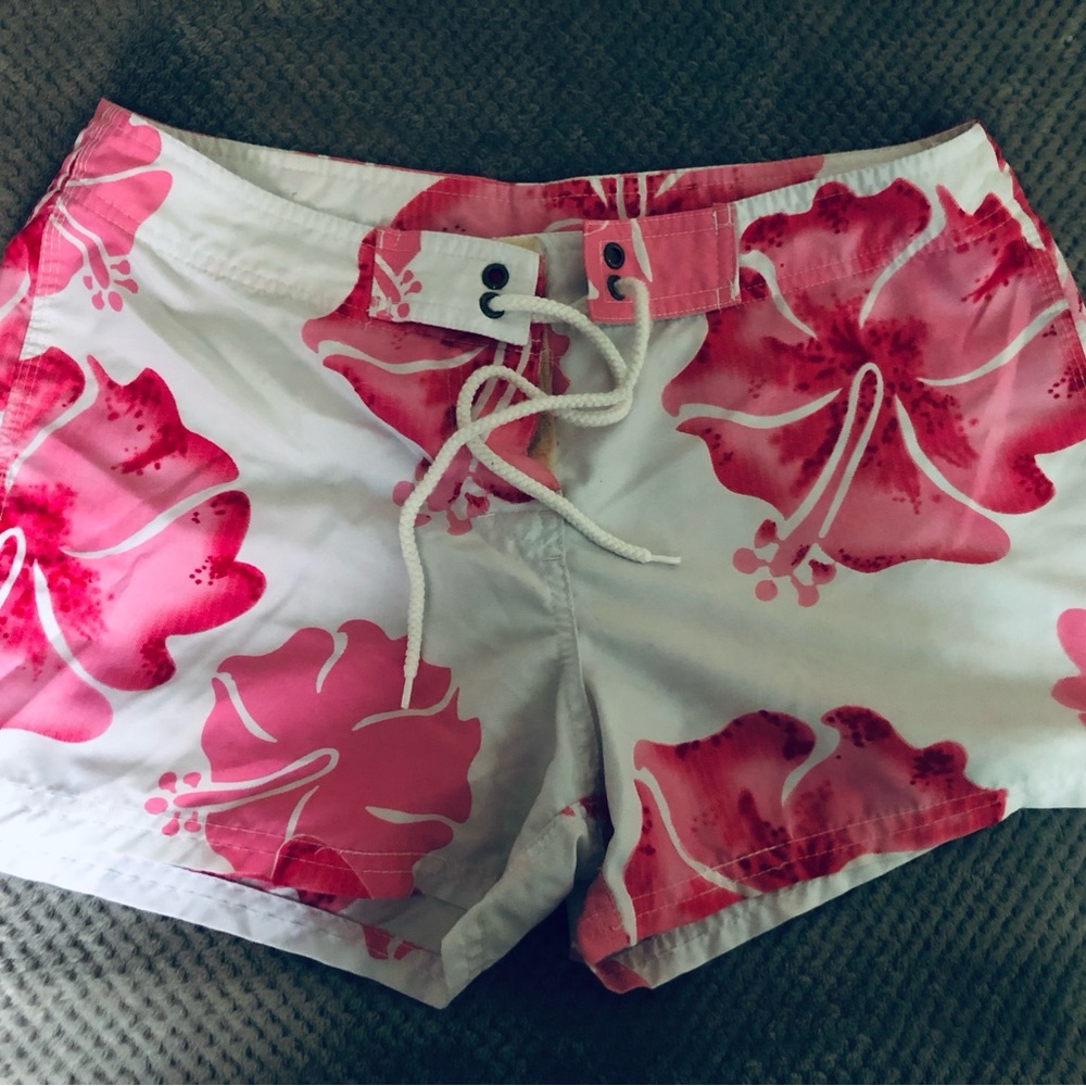 Women's Pink Floral Athletic Shorts